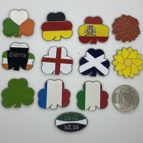 Mini Flag Fridge Magnets & Golfball Markers - Rugby World Cup | Metal