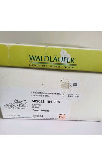 Waldlaufer Hilena Blue Nubuck Leather Wide Fit H Sandals UK 2.5 EU 35.5 BNIB  CAN POST