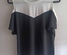 Black and White cold shoulder top