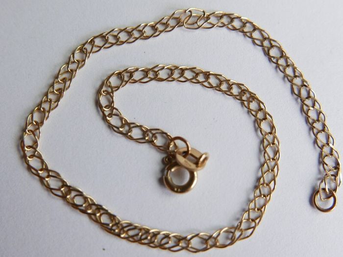 Vintage Solid 9ct Yellow Gold 375 Fancy Link Bracelet. Length 8" - 1,2g