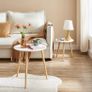 Nesting Side Table, Round End Table, Set of 2, Scandinavian Minimalist Coffee Table with Solid Pine Wood Legs, White and Natural (FREE POSTAGE) Image 6