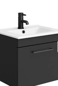 Black bathroom vanity unit