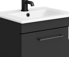 Black bathroom vanity unit