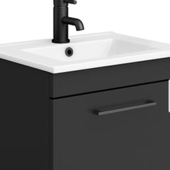 Black bathroom vanity unit