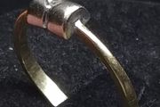 Vintage 18ct Gold Modernist Diamond Ring Two Tone Size 54.5