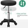 NEW SALE | Round Rolling Stool with Wheels Height Adjustable Stool Spa Stool for Salon Massage Home Kitchen Black Image 5