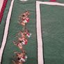Vintage Needlepoint Poker / Card Game Table Cover | Green Casino Style Playing Card Mat Image 4