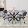 Round Dining Table Wooden 80cm Retro Kitchen Table for Dining Room, Industrial Style Rustic Brown and Black (Table Only) Image 7