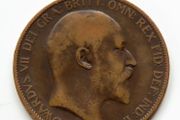 1902 Penny Edward VII bronze coin