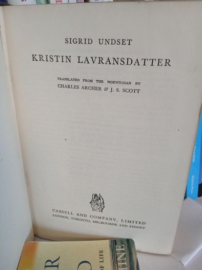 Kristin Lavransdatter by Sigrid Undset. Translated by Charles Archer Scott & J. S. Scott (LP144)