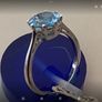 New 18ct White Gold Large Topaz Stone Ring Image 2