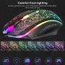 USB Wired Keyboard and Mouse Set, Luminous LED Lights, Full Size Slim Keyboard, LED Gaming Mouse, Game or Business, UK Layout, For PC, Laptop, Windows And Mac, PS4, PS5, Xbox One, etc (Retro) Image 6
