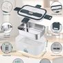 Electric Lunch Box 80W Food Heater 1.8L Large Capacity Heated Lunch Box 3 in 1 12V/24V/110-230V Portable Lunch Warmer for Car/Truck/Home/Office with Carry Bag and Fork and Spoon (Gray) Image 6