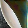 Three French Mid Century Dishes by Verceram in iridescent black and pearly ivory colour. modernist ceramic decorative plate bowl Image 2