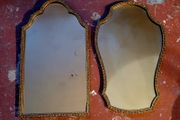 Antique pair of ornate portrait mirrors