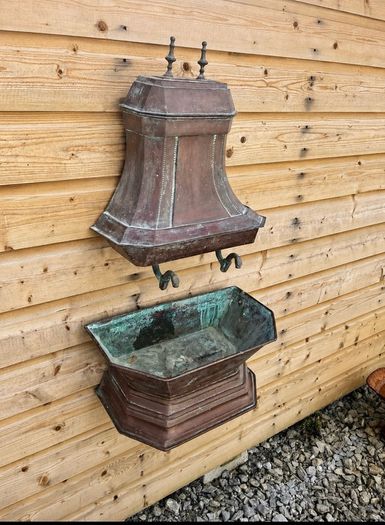 Antique French Copper Wall Water Fountain