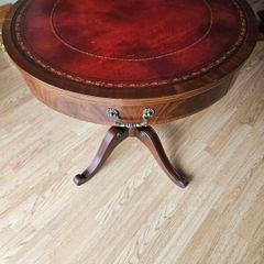 Regency-Style Mahogany Drum Table