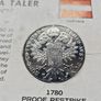 1780 Maria Theresa Taler Proof Restrike Silver Coin In Card Image 2
