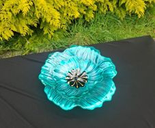 Floral glass fruit plate postage possible