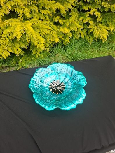 Floral glass fruit plate postage possible