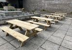 picnic benches