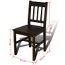 Dining Set 5 Pieces Pine Wood Brown Image 5