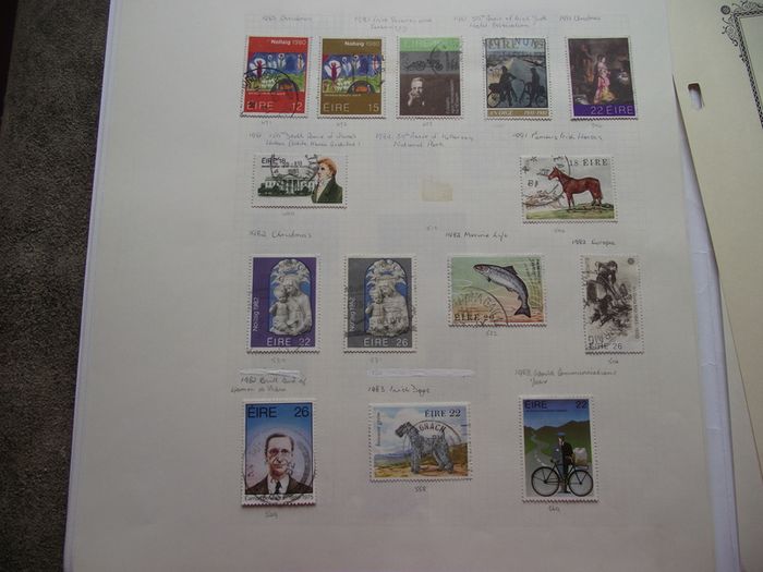 A Collection Of Irish Stamps On 22 Loose Pages