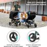 Grande Plus Stroller Pushchair for Toddlers from Birth to 22 kg, Extra-Large Hood, Lie-Flat Position, Folding with one Hand, Shock Absorption on All Wheels, Black Image 4