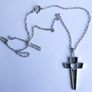 Vintage 925 Sterling Silver Cross Pendant with Heart Cutout on Chain Image 5