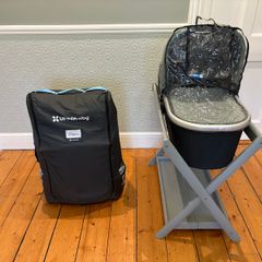 UPPAbaby Vista Travel System Bundle (Emmett Green) + Bassinet Stand, PiggyBack Board & Cozy Ganoosh