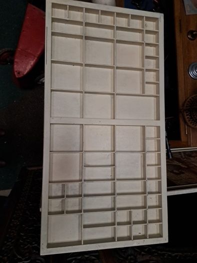 Vintage Wooden Painted Printers Tray