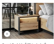 NEW 2x Quant bedside lockers, Oak