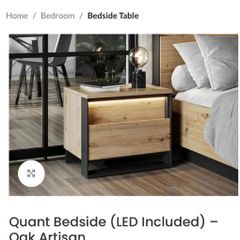 NEW 2x Quant bedside lockers, Oak