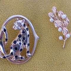 2 Beautiful Brass Brouches