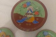 2 X Vintage/Antique Hand Painted Japanese Samurai China Soucer and plate