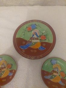 2 X Vintage/Antique Hand Painted Japanese Samurai China Soucer and plate