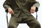 Fab H&amp;M Green Print Satin Pyjama Style Oversized Shirt and Wide Leg Trousers