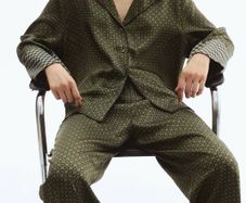 Fab H&M Green Print Satin Pyjama Style Oversized Shirt and Wide Leg Trousers