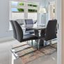 Glass-topped dining table with 6 chairs Image 2