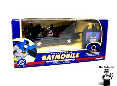 Corgi 1960's DC Comics Batmobile Die Cast Car  1/24 Scale Die Cast Vehicle w Opening Hood & Talking Bat communicator Collectible 1:24 Sealed