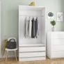 Wardrobe White 100x50x200 cm Chipboard Image 5