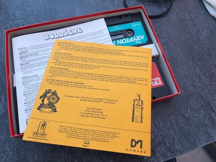 Trivial Pursuit & TV Games Special Pack C64 Big Box (Domark, 1986) 100% Complete