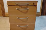 Long Wooden Four Drawer Pedestal