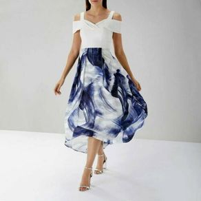NWT Coast Lira Fit and Flare Jacquard Midi Dress