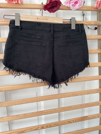 shorts  Bershka size 10 black frayed end style
