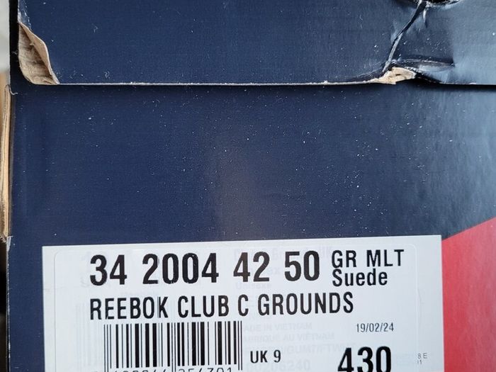 Brand New Reebok Club C Grounds for Men - Size 9 UK