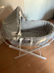 Clair De Lune Wicker Moses Basket