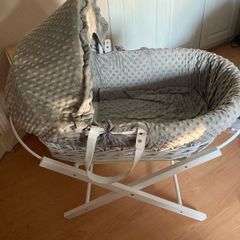 Clair De Lune Wicker Moses Basket