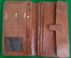 Vintage Oak Calfskin Leather Folding Wallet