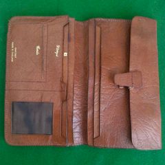 Vintage Oak Calfskin Leather Folding Wallet